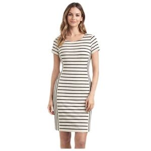 Banana Republic Factory Striped Bodycon Dress Knee Length Size 8 Nautical